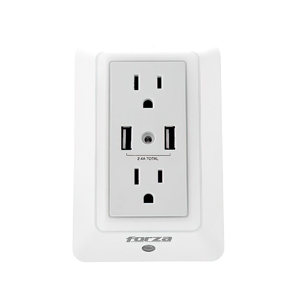 TOMACORRIENTE PROTECTOR CONTRA SOBRETENSIÓN FWT-2201USB - FORZA