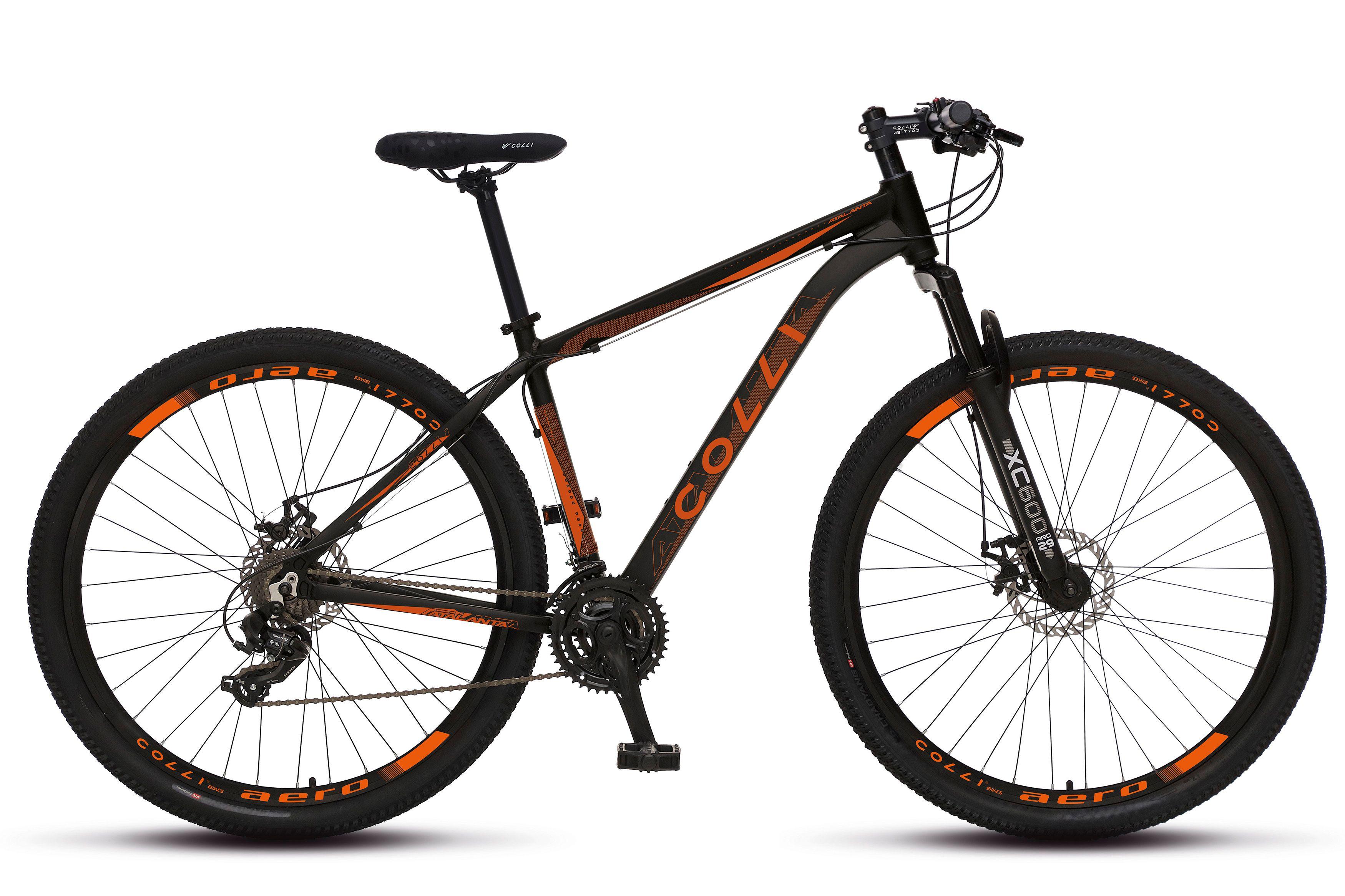 BICICLETA ATALANTA DE ALUMINIO NEGRO Y NARANJA  ARO 29 - COLLI