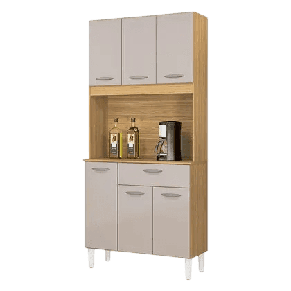 ARMARIO DE COCINA CASSIA 6P COLOR DAMASCO/ BLANCO HUESO