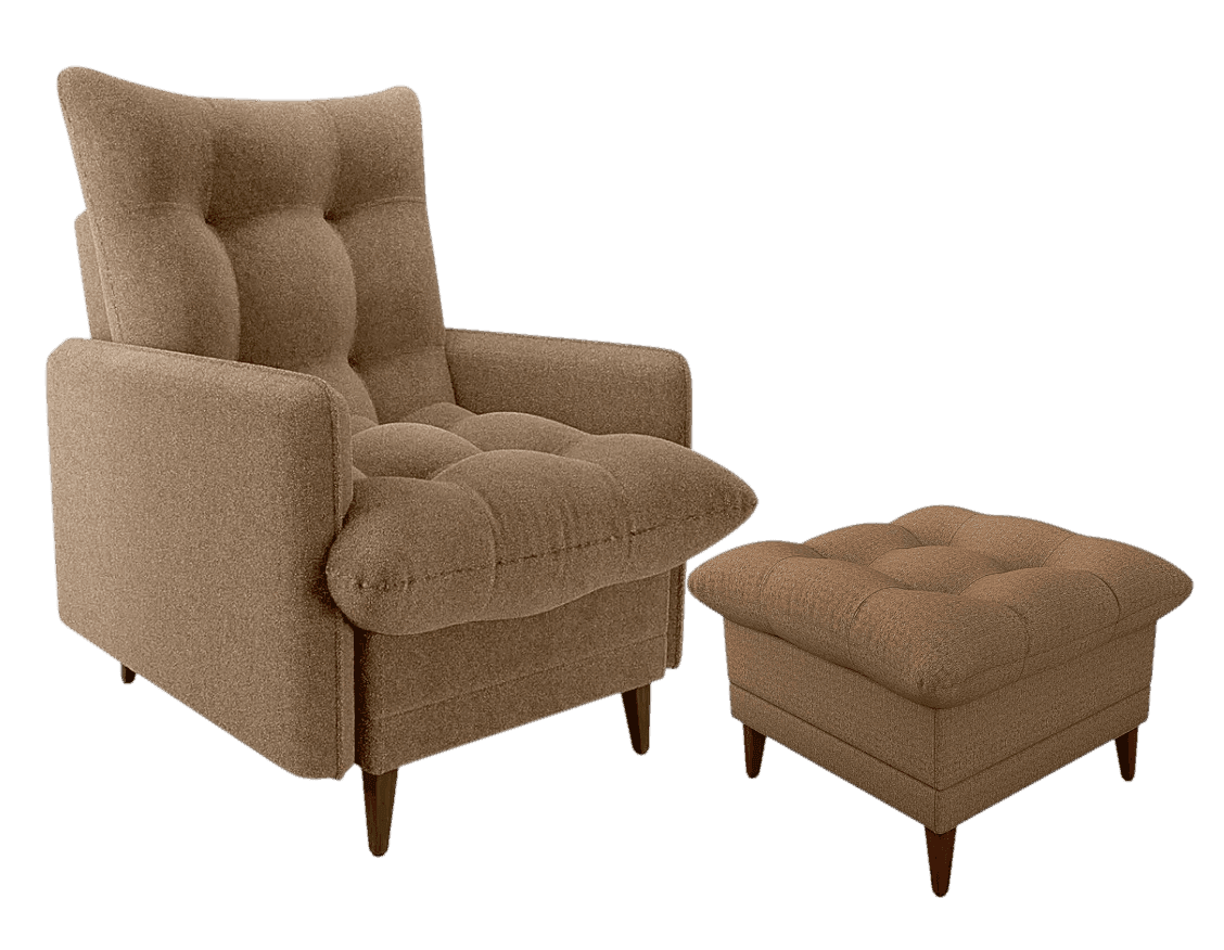 POLTRONA MONTREAL C/PUFF RECLINABLE COLOR CAFÉ
