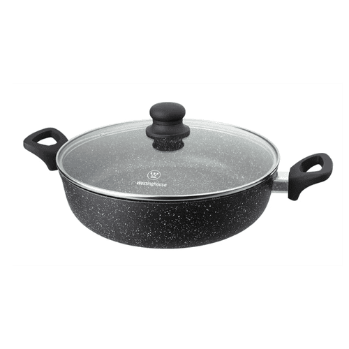 OLLA BAJA DE MARMOL 32 CM CON TAPA MANGO NEGRO - WESTINGHOUSE