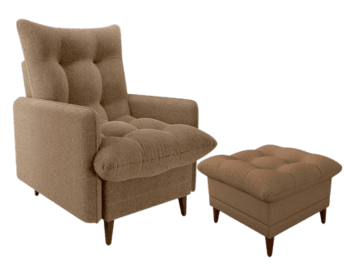 POLTRONA MONTREAL C/PUFF RECLINABLE COLOR CAFÉ