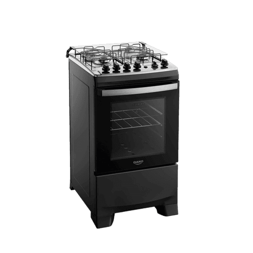 COCINA DAKO 4 HORNILLAS SUPREME INOX. NEGRA + GRILL